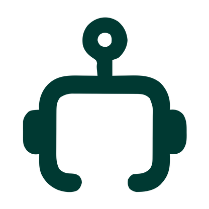 Monoline Robot Head Logo #003932