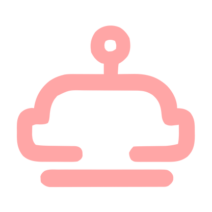 Monoline Robot Head Logo #ffa6a6