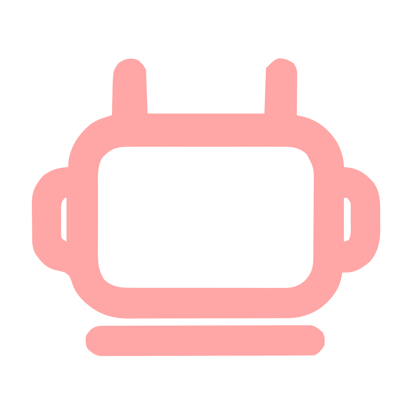 Monoline Robot Head Logo #ffa6a6
