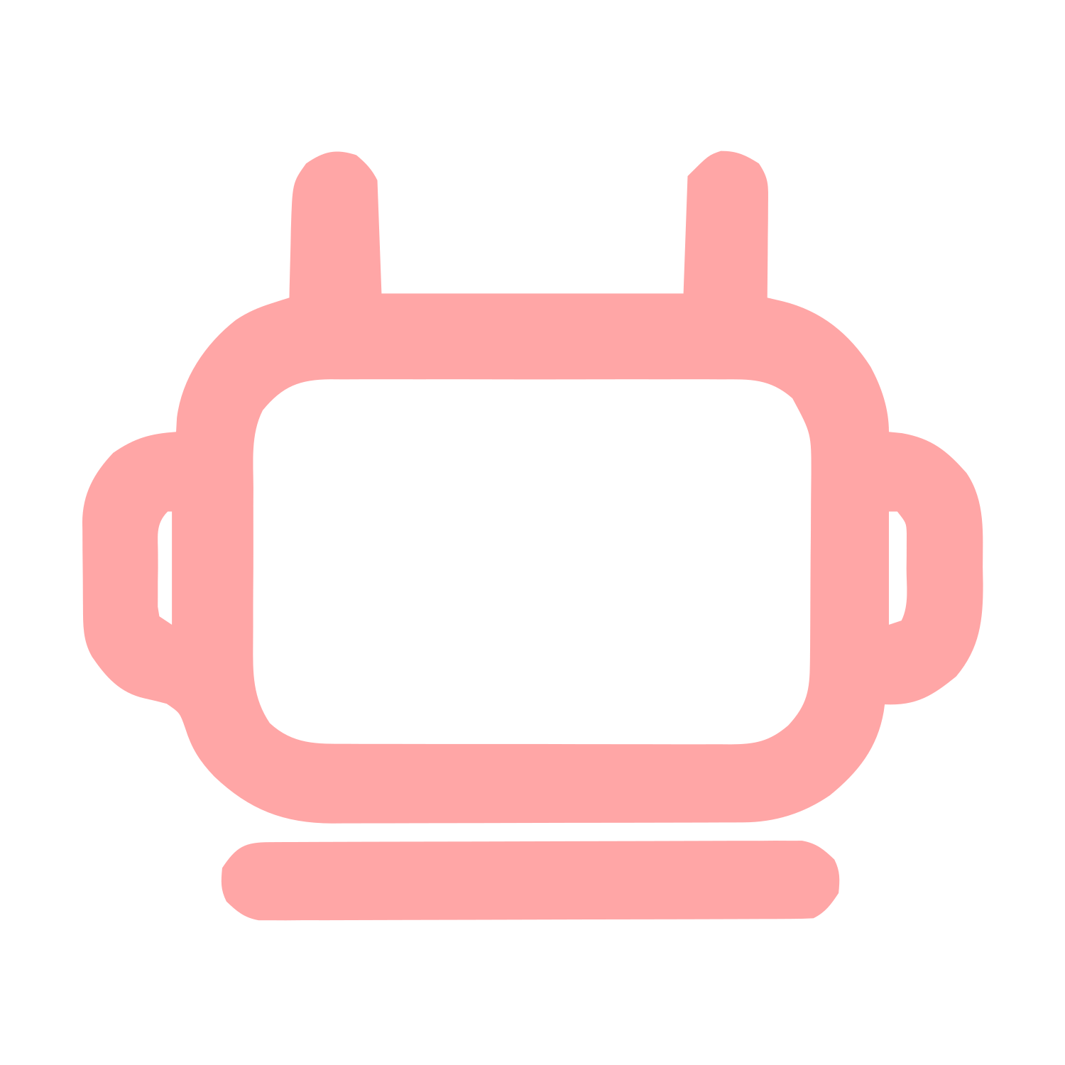 Monoline Robot Head Logo #ffa6a6
