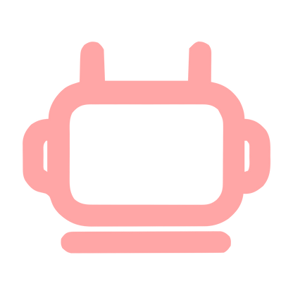 Monoline Robot Head Logo #ffa6a6