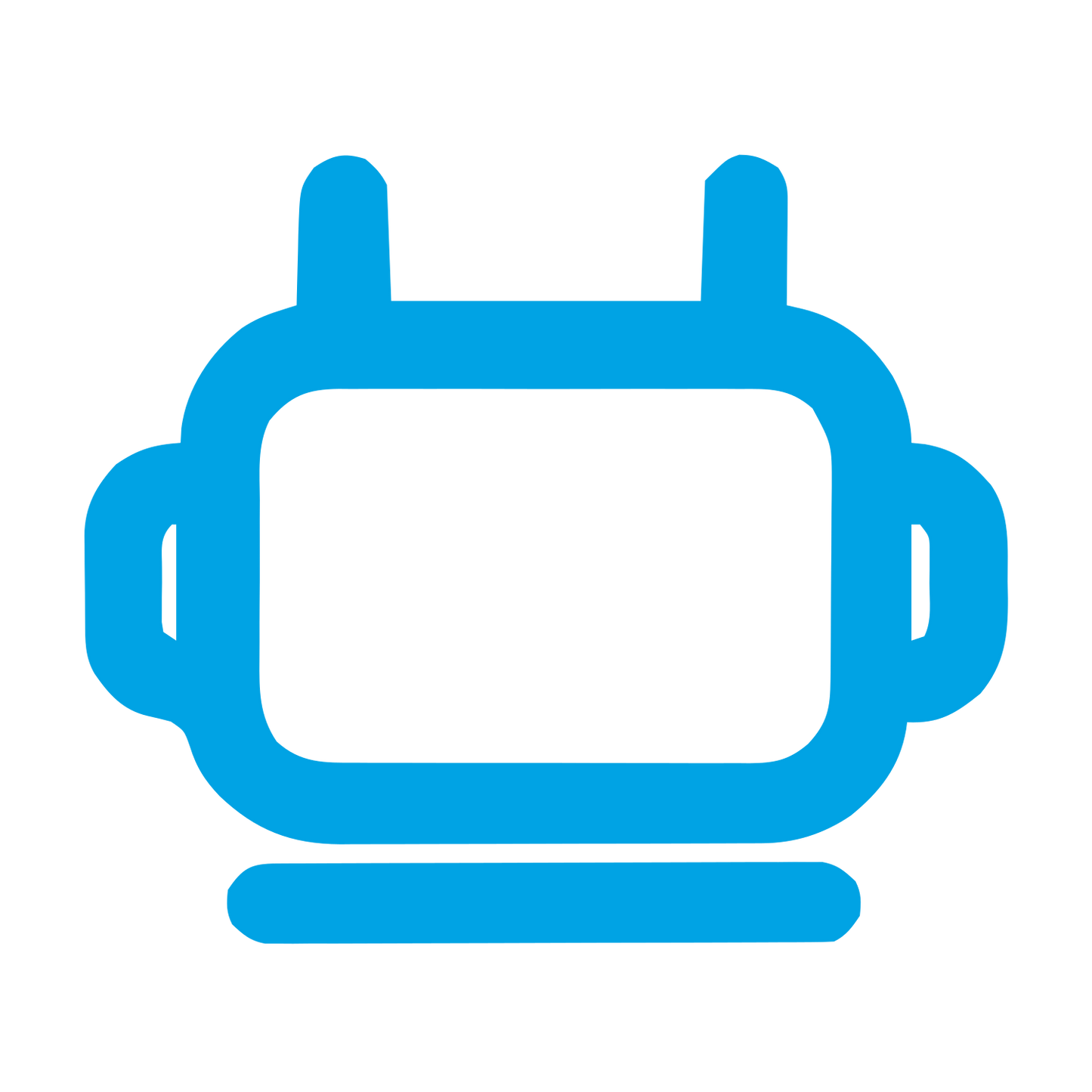 Monoline Robot Head Logo #00a3e4