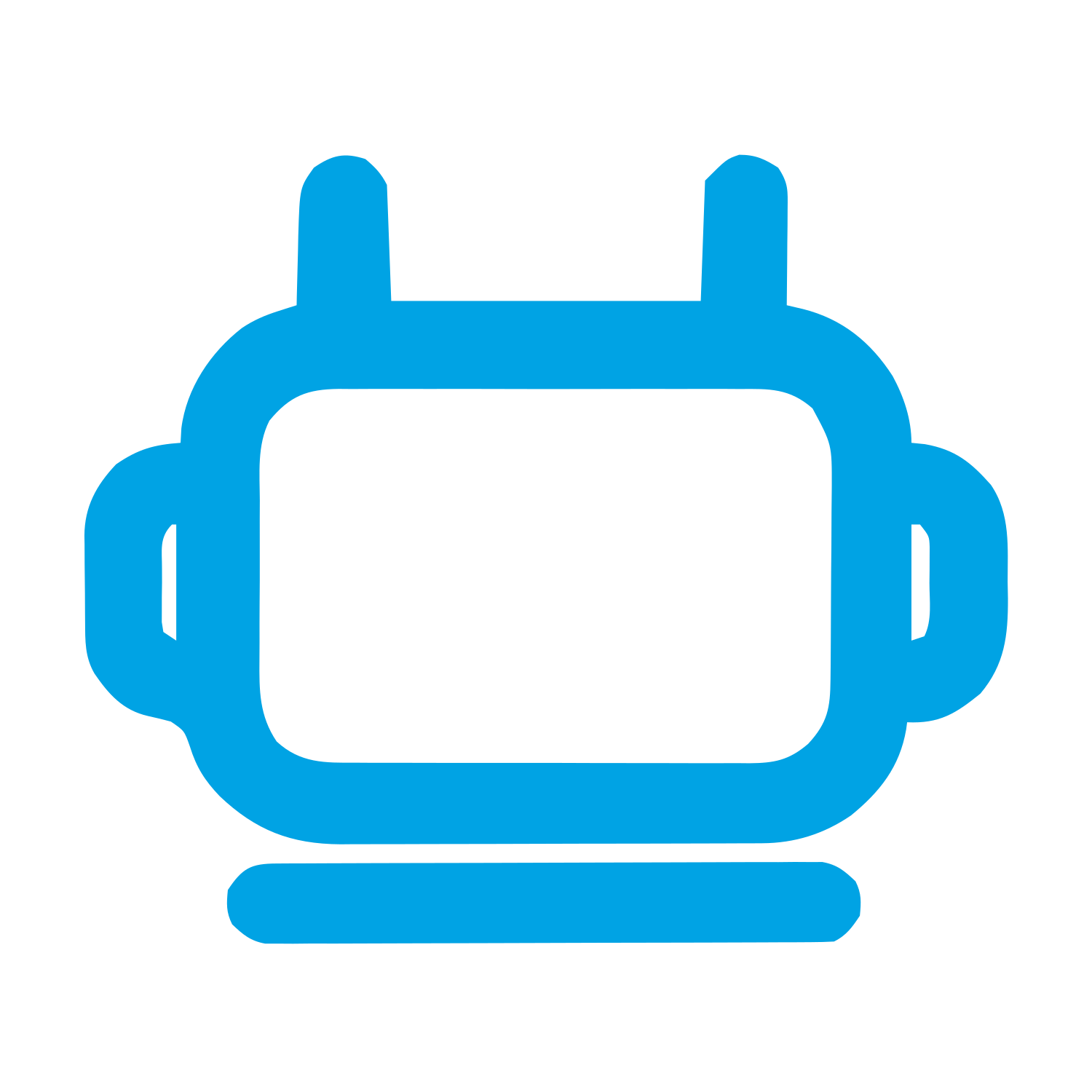 Monoline Robot Head Logo #00a3e4