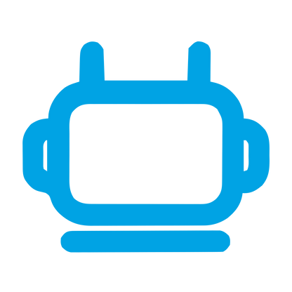 Monoline Robot Head Logo #00a3e4
