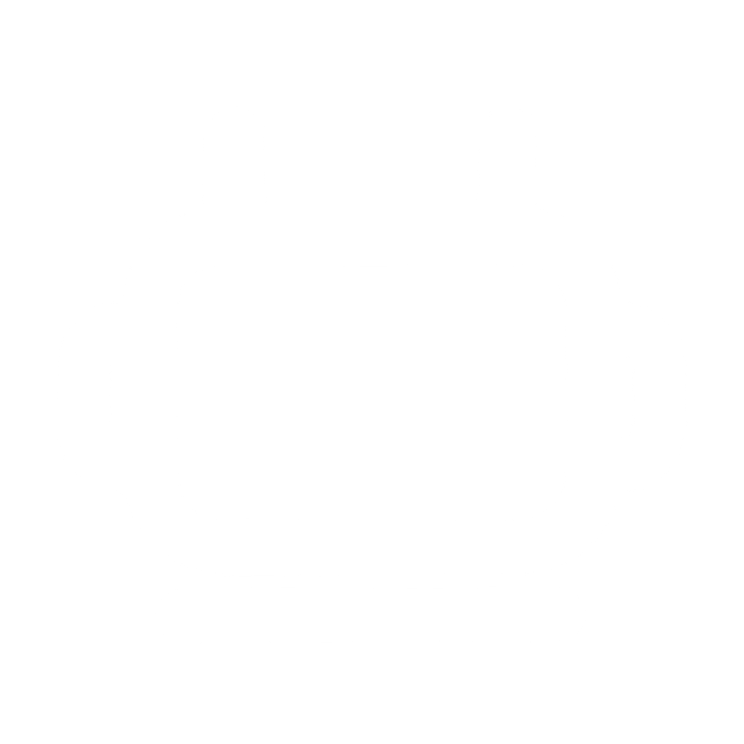 Monoline Robot Head Logo #ffffff