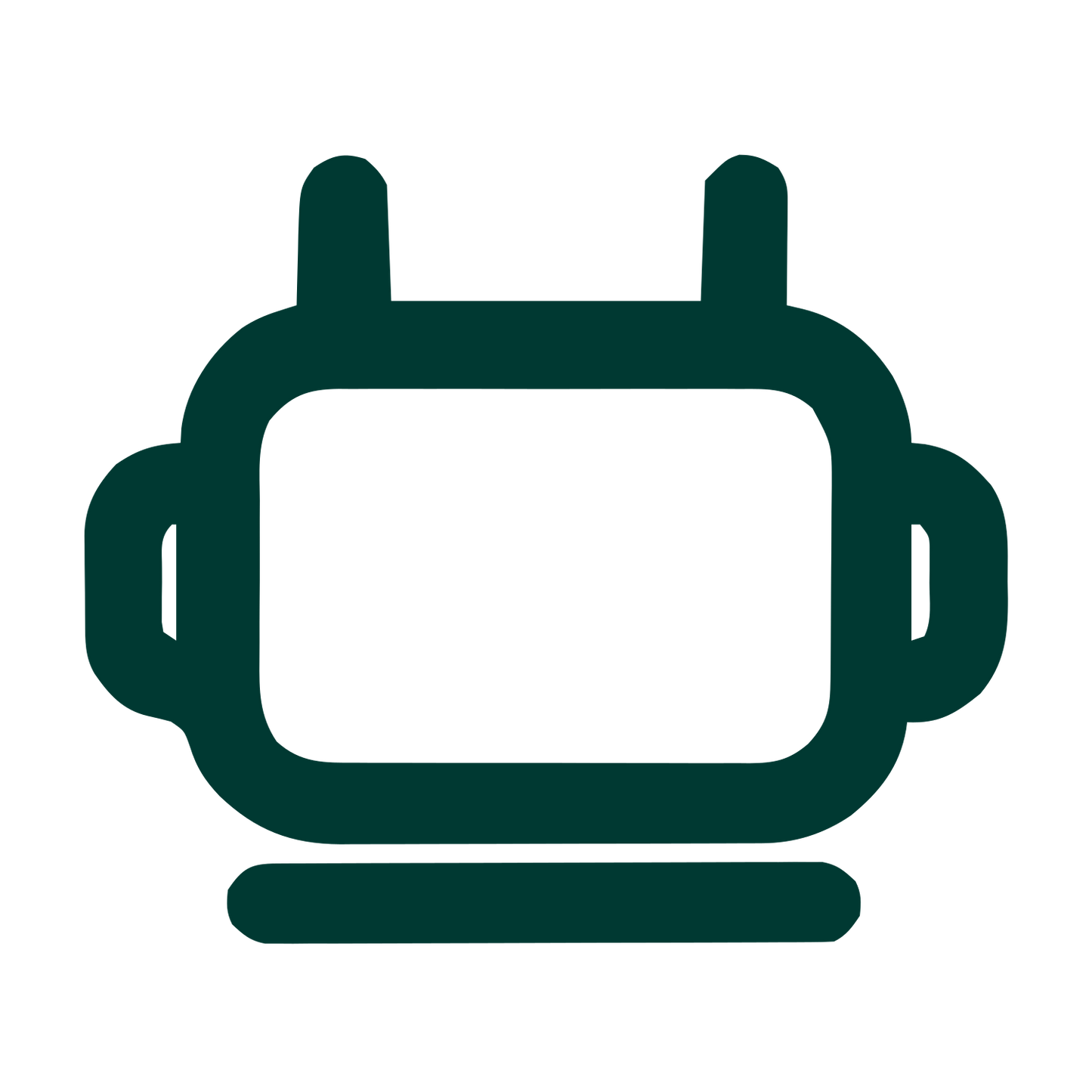Monoline Robot Head Logo #003932