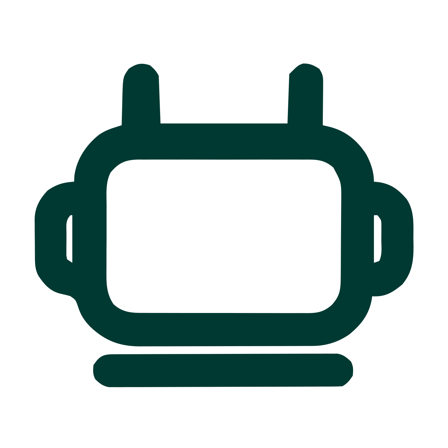 Monoline Robot Head Logo #003932