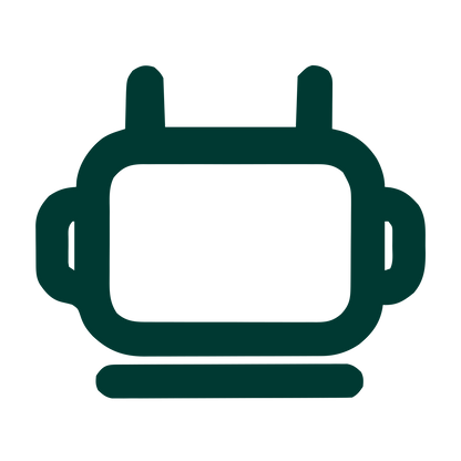 Monoline Robot Head Logo #003932