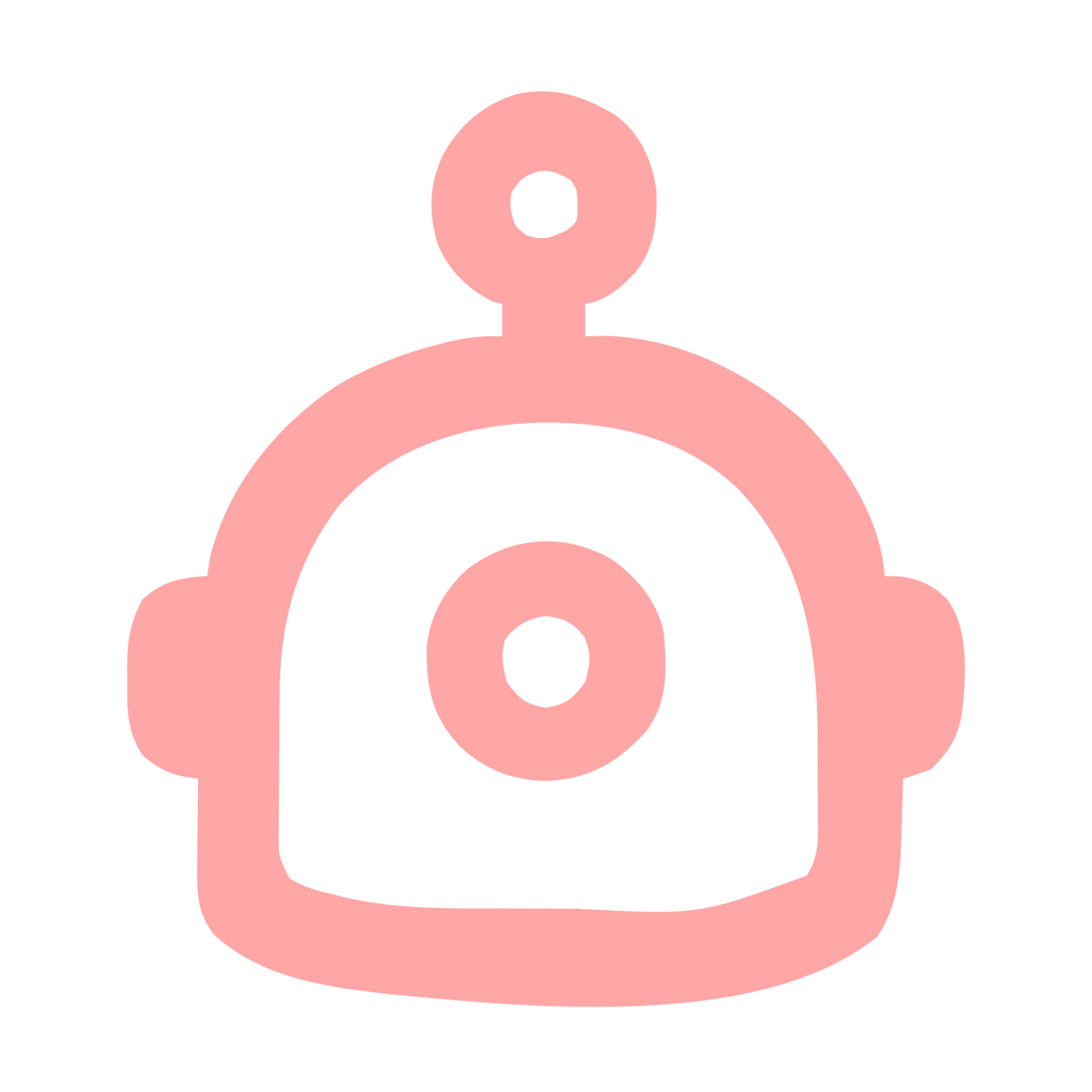 Monoline Robot Head Logo #ffa6a6