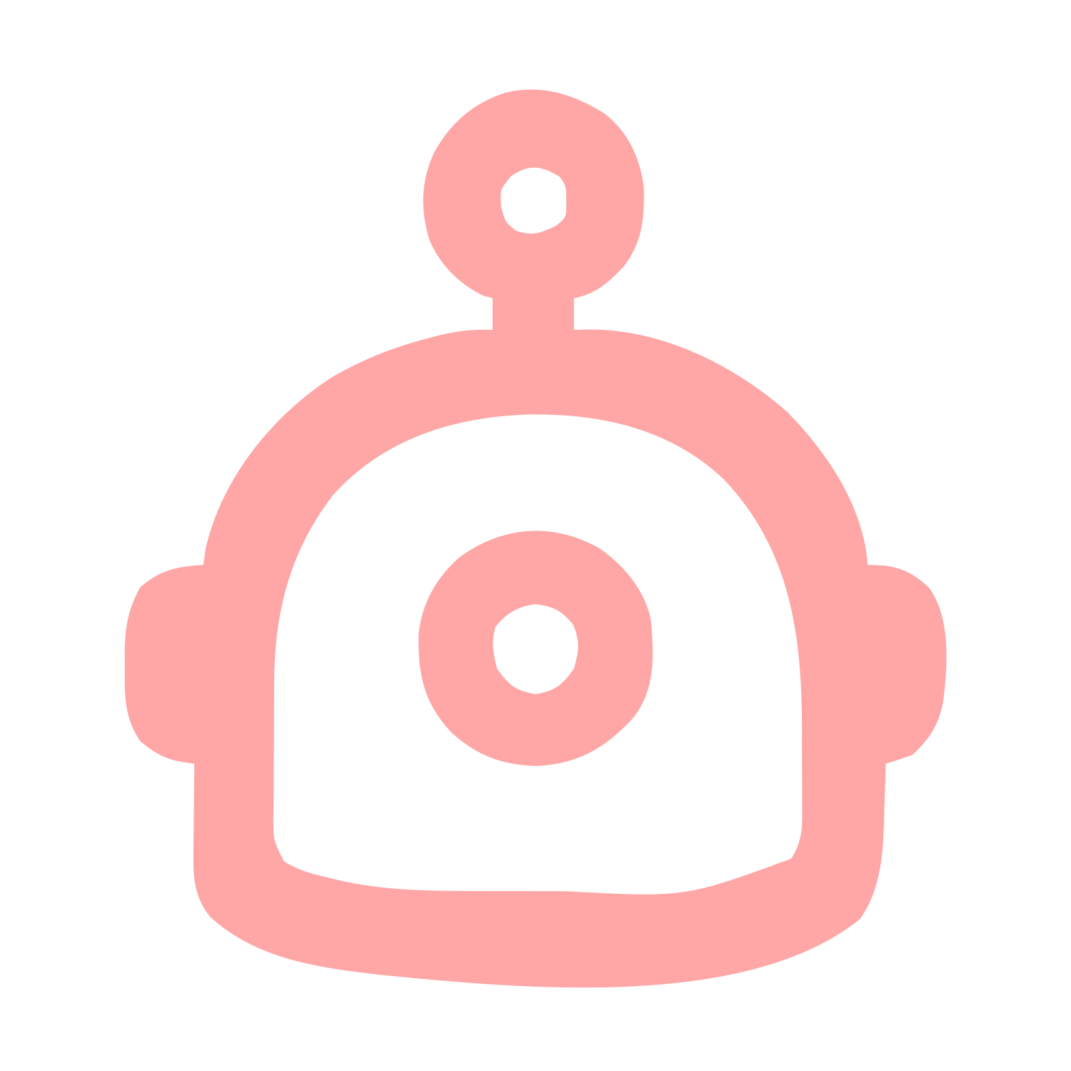 Monoline Robot Head Logo #ffa6a6
