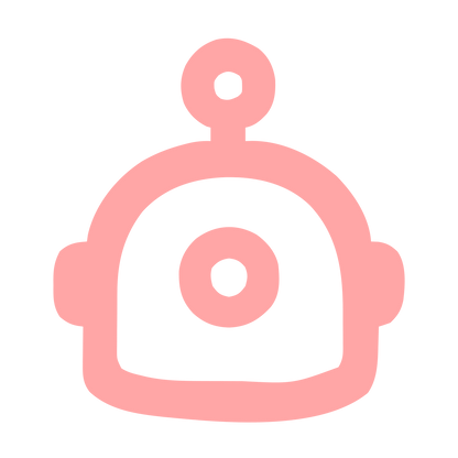 Monoline Robot Head Logo #ffa6a6