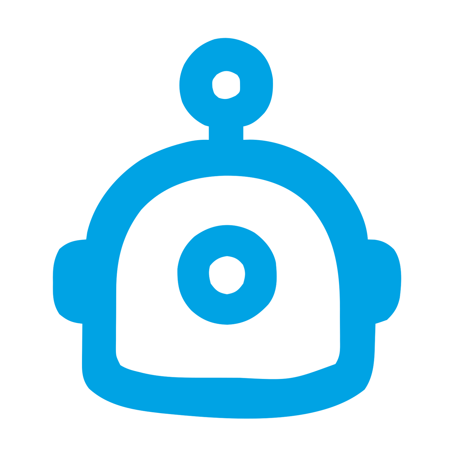 Monoline Robot Head Logo #00a3e4