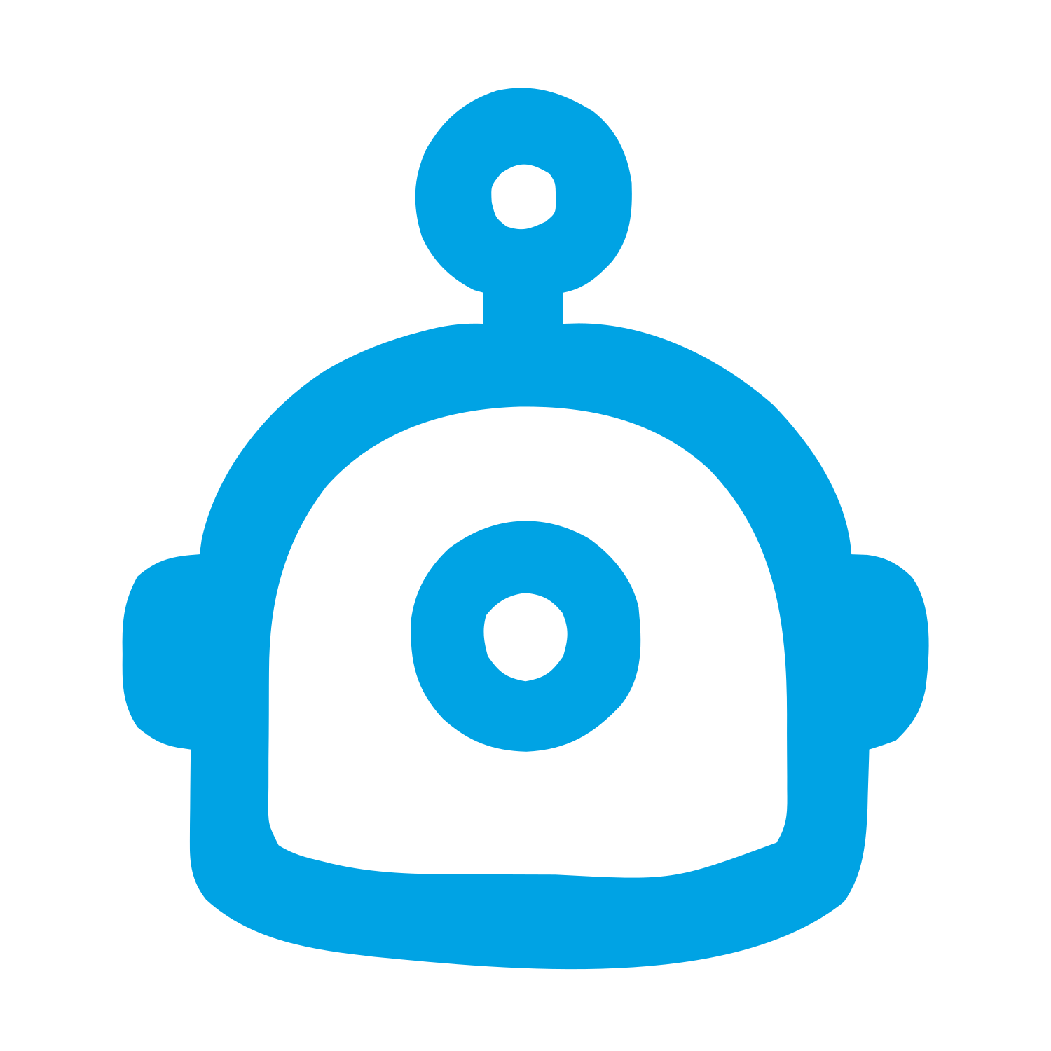 Monoline Robot Head Logo #00a3e4