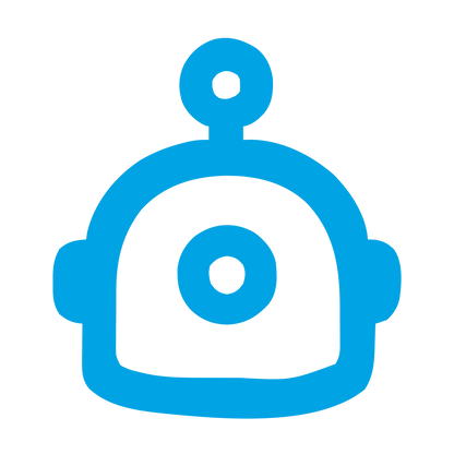 Monoline Robot Head Logo #00a3e4