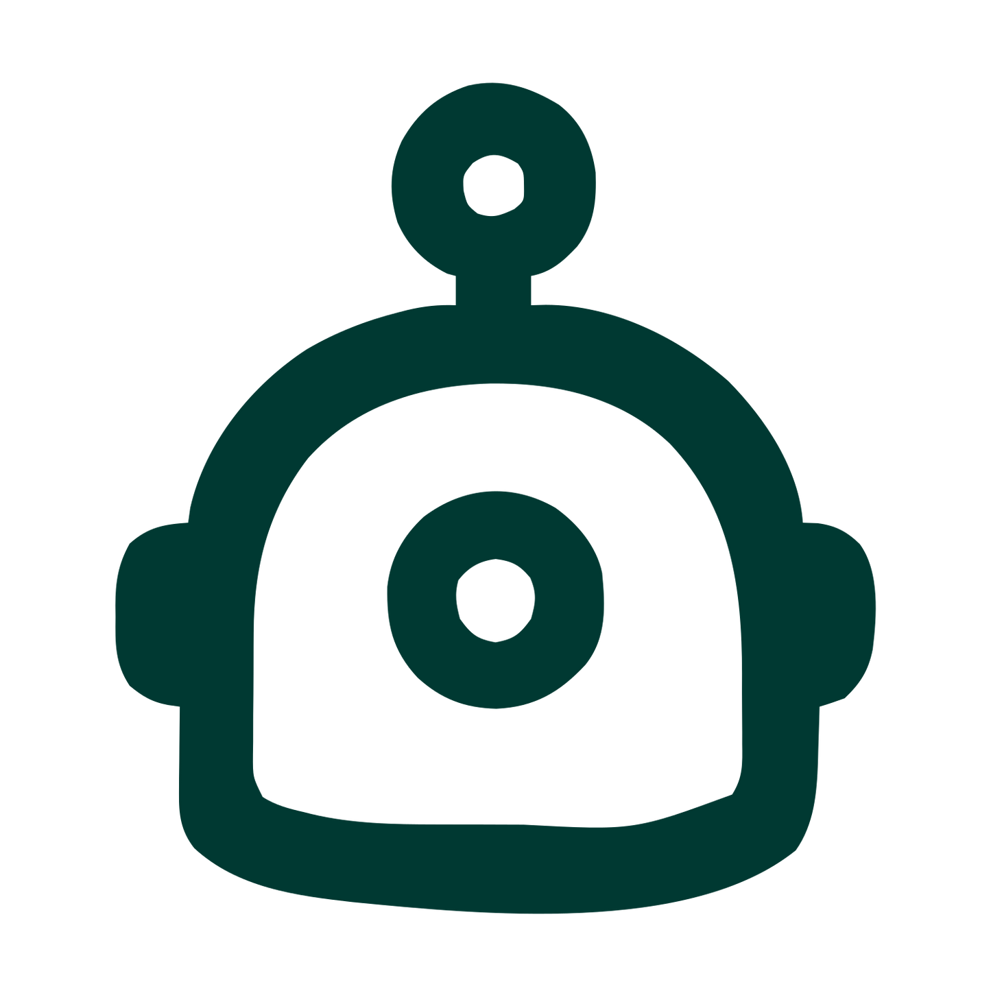 Monoline Robot Head Logo #003932