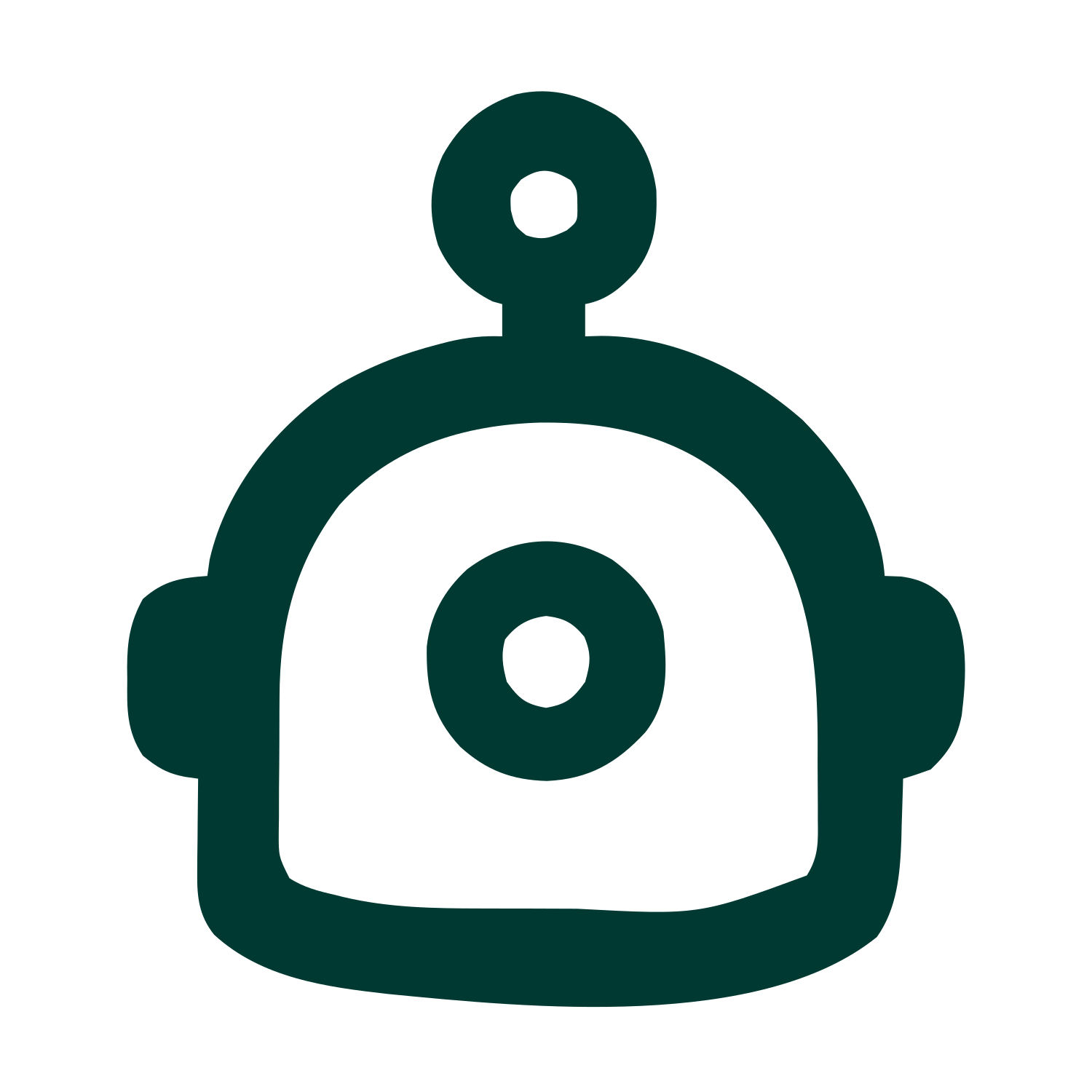 Monoline Robot Head Logo #003932