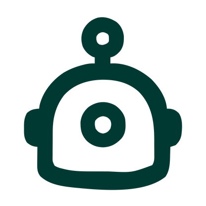 Monoline Robot Head Logo #003932