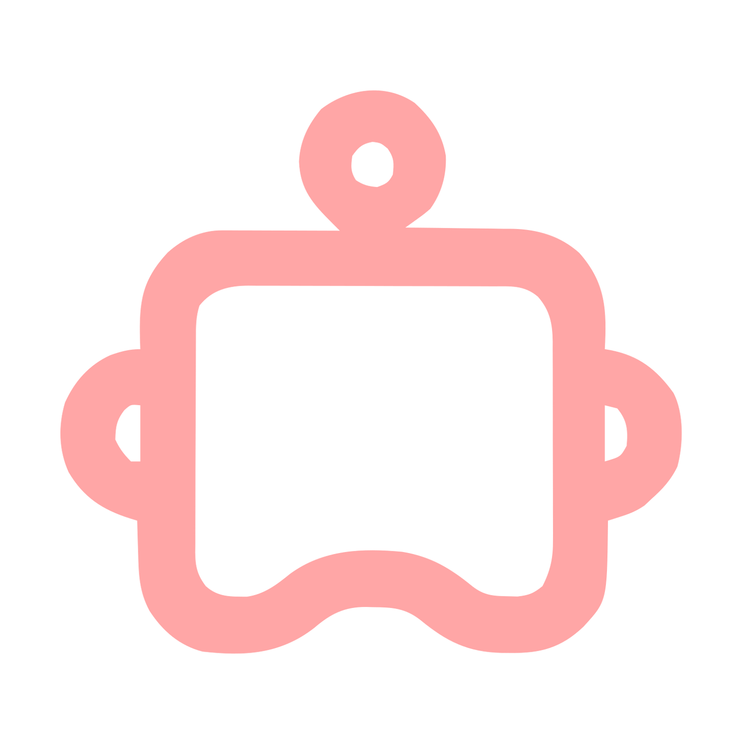 Monoline Robot Face Logo #ffa6a6