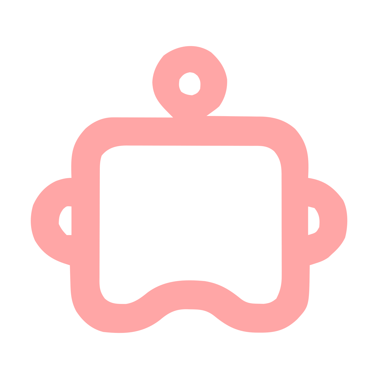 Monoline Robot Face Logo #ffa6a6