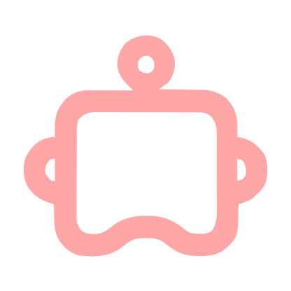Monoline Robot Face Logo #ffa6a6