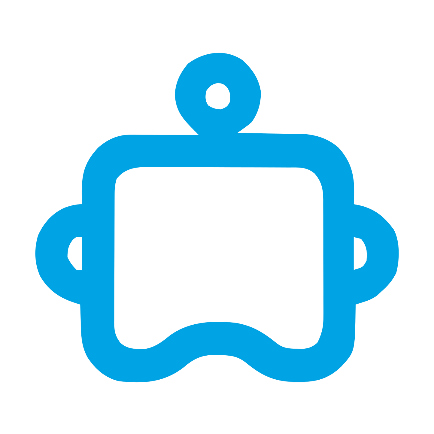 Monoline Robot Face Logo #00a3e4