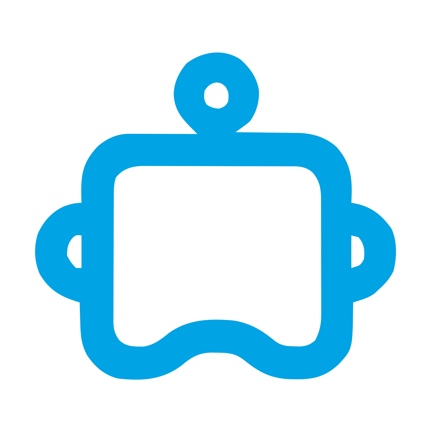 Monoline Robot Face Logo #00a3e4