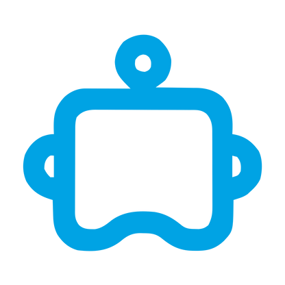 Monoline Robot Face Logo #00a3e4