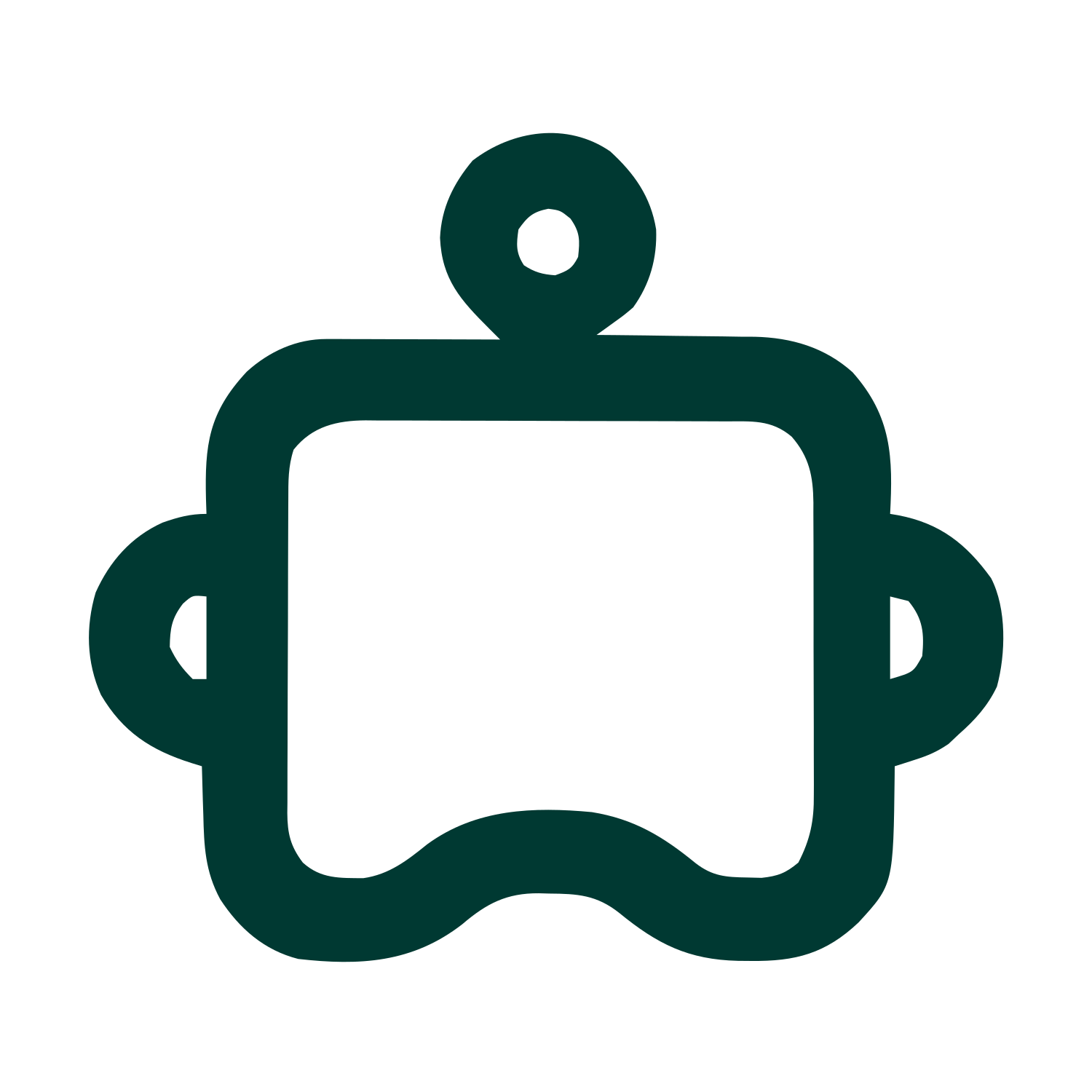 Monoline Robot Face Logo #003932