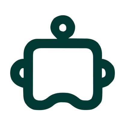 Monoline Robot Face Logo #003932