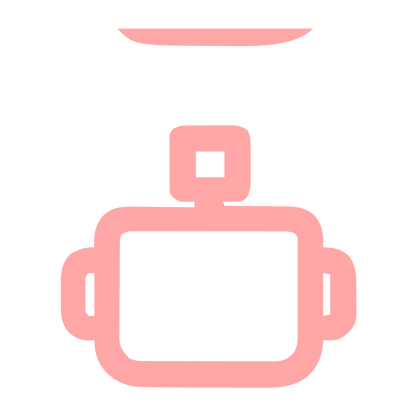Monoline Robot Head Logo #ffa6a6