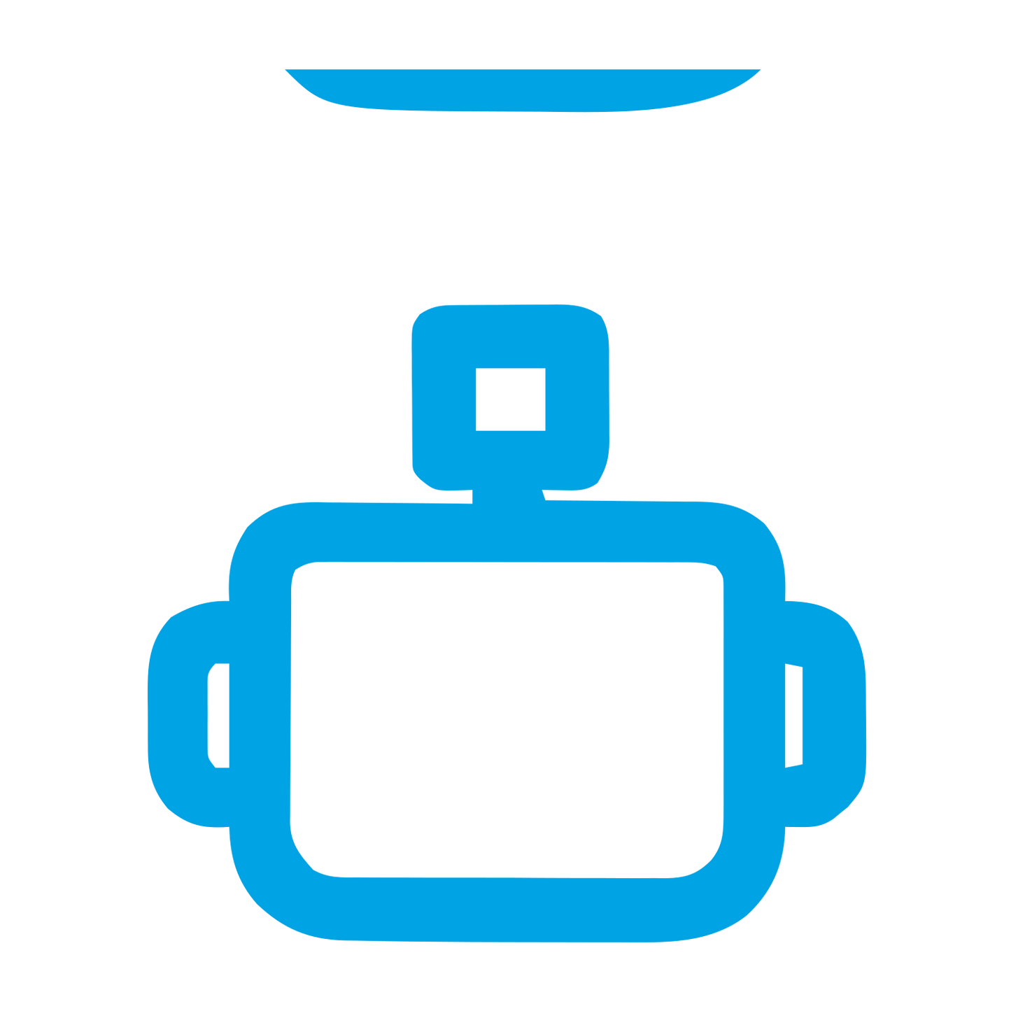 Monoline Robot Head Logo #00a3e4