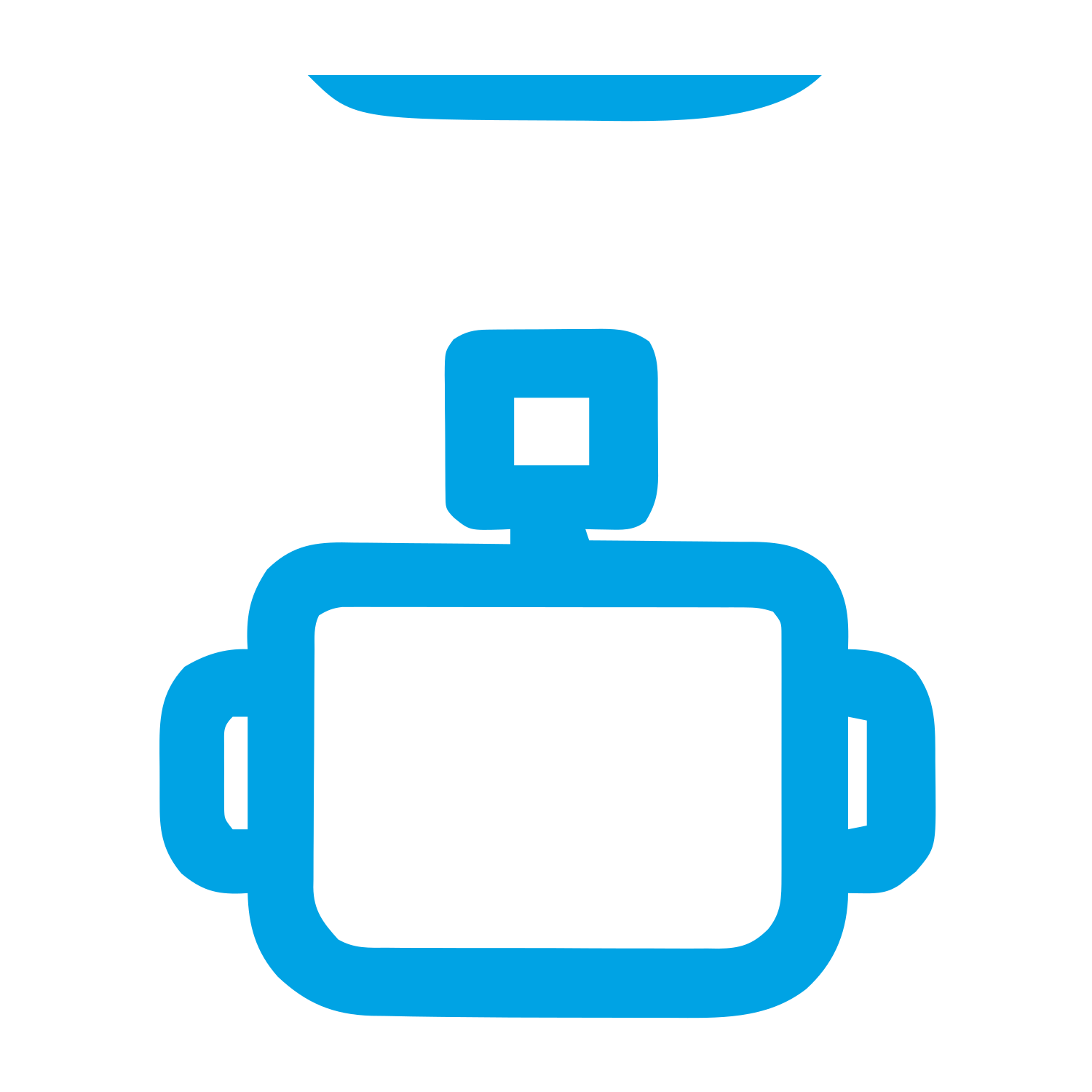 Monoline Robot Head Logo #00a3e4
