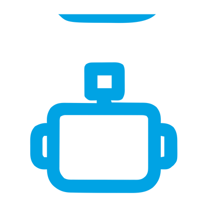 Monoline Robot Head Logo #00a3e4