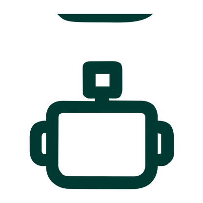 Monoline Robot Head Logo #003932