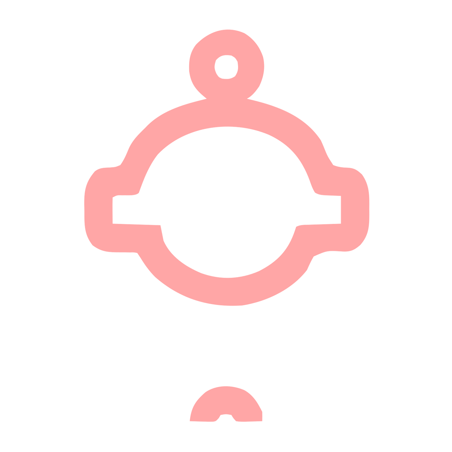 Monoline Robot Head Logo #ffa6a6
