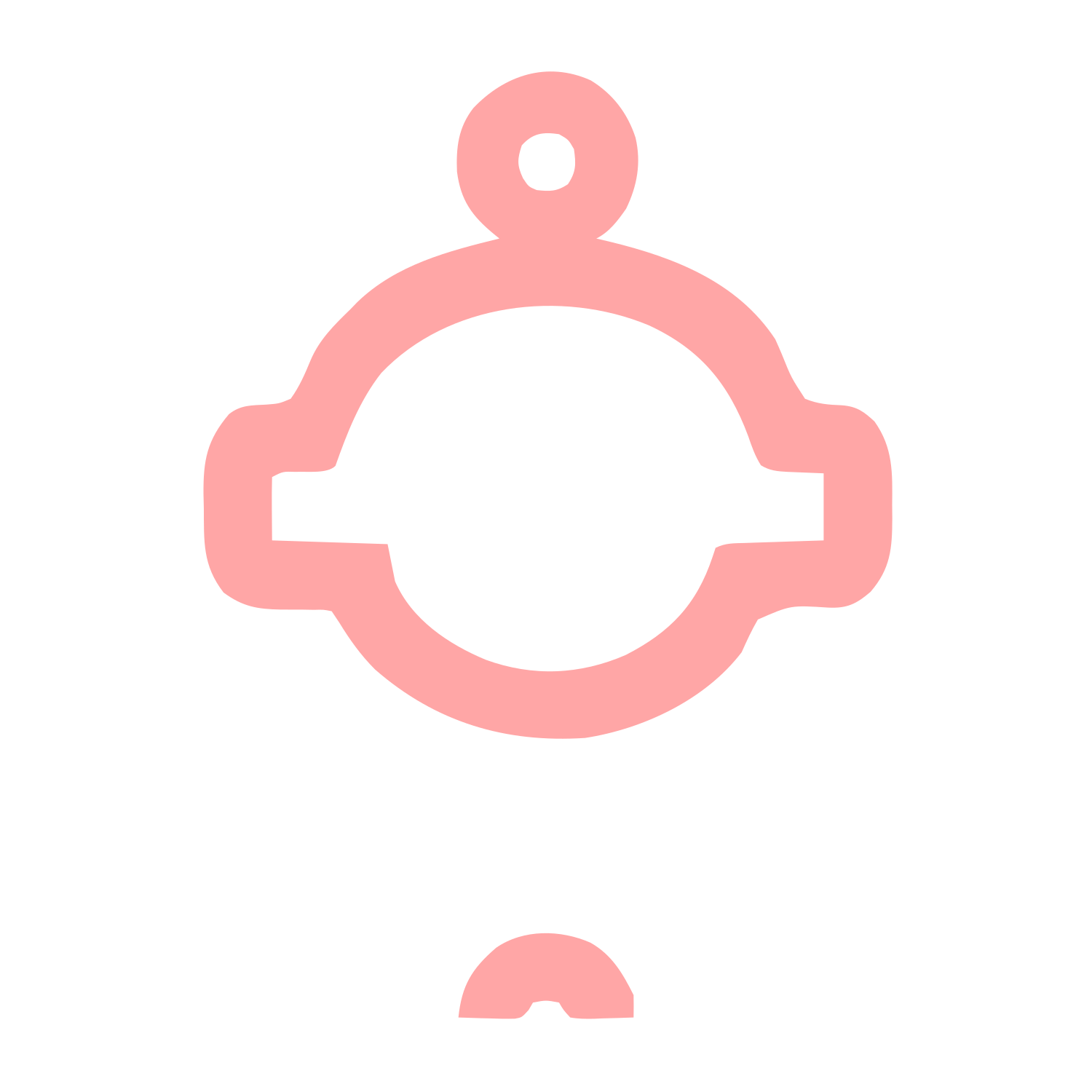 Monoline Robot Head Logo #ffa6a6
