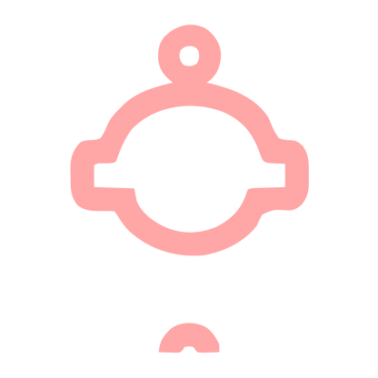 Monoline Robot Head Logo #ffa6a6