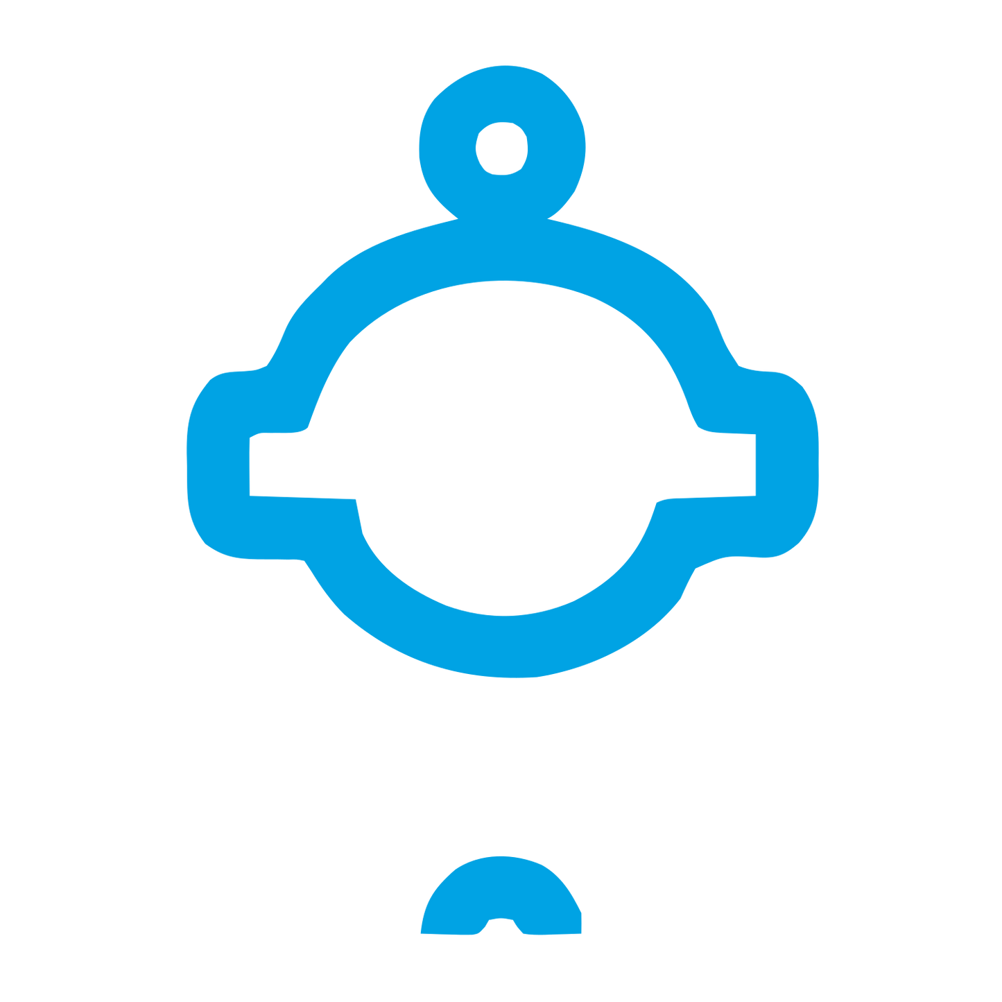 Monoline Robot Head Logo #00a3e4