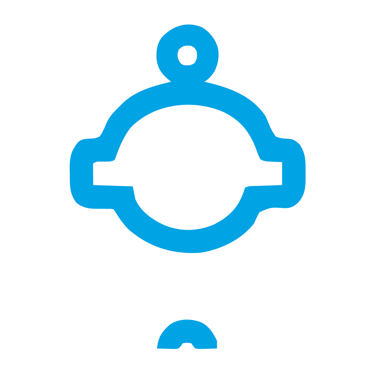 Monoline Robot Head Logo #00a3e4
