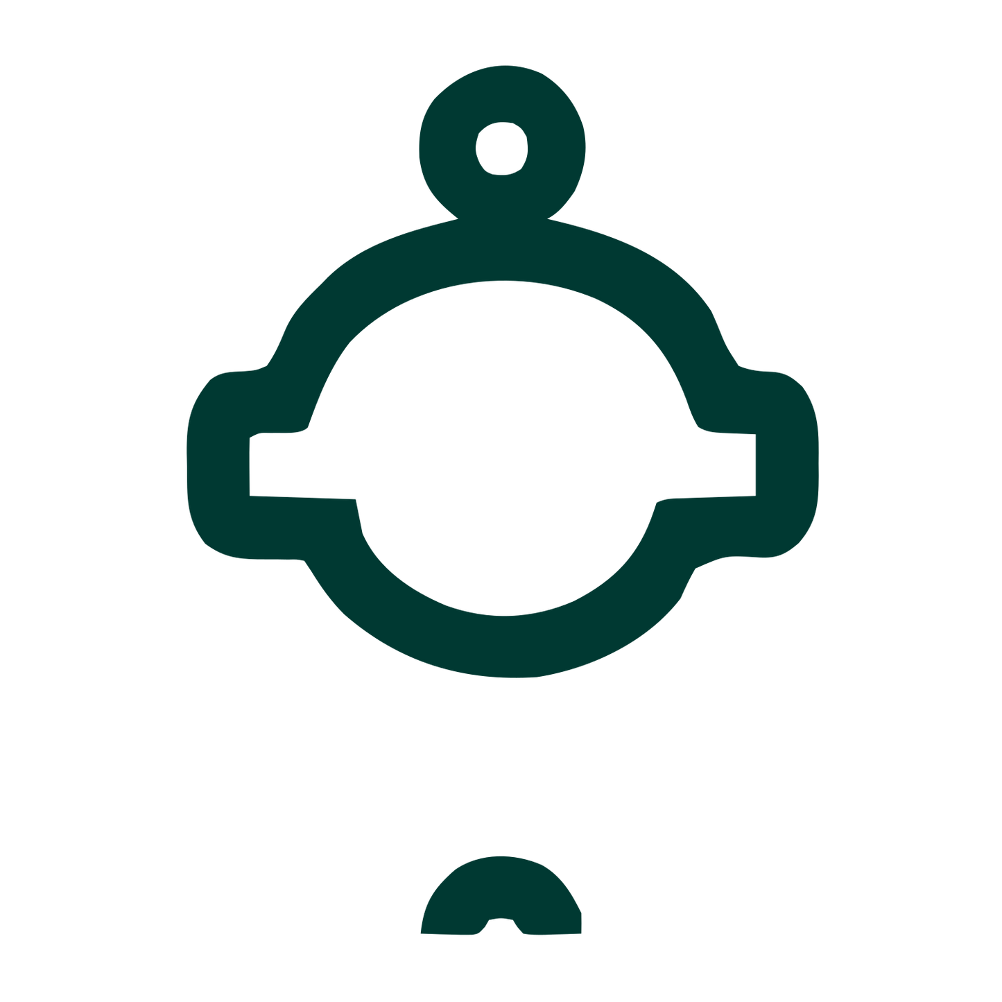Monoline Robot Head Logo #003932