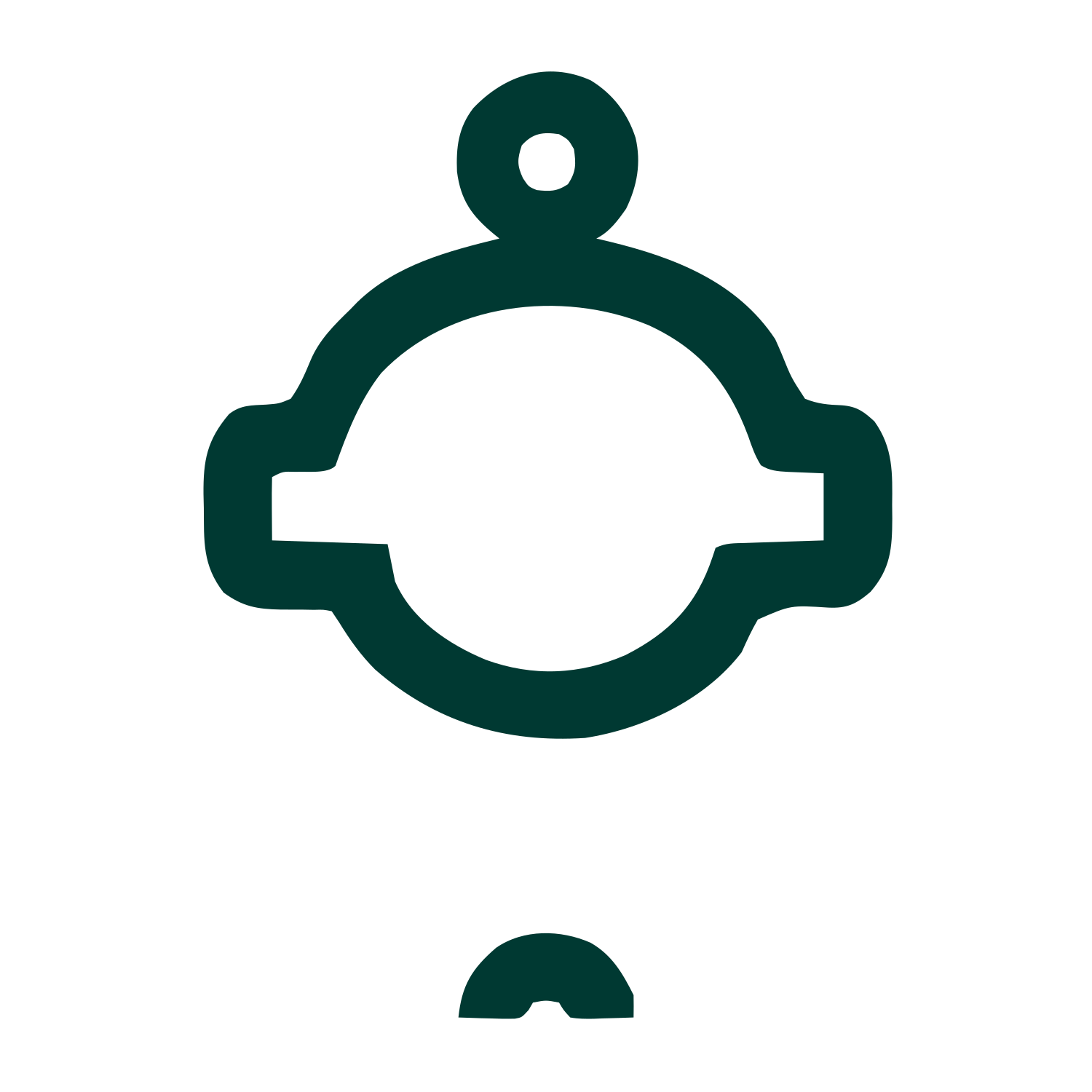 Monoline Robot Head Logo #003932