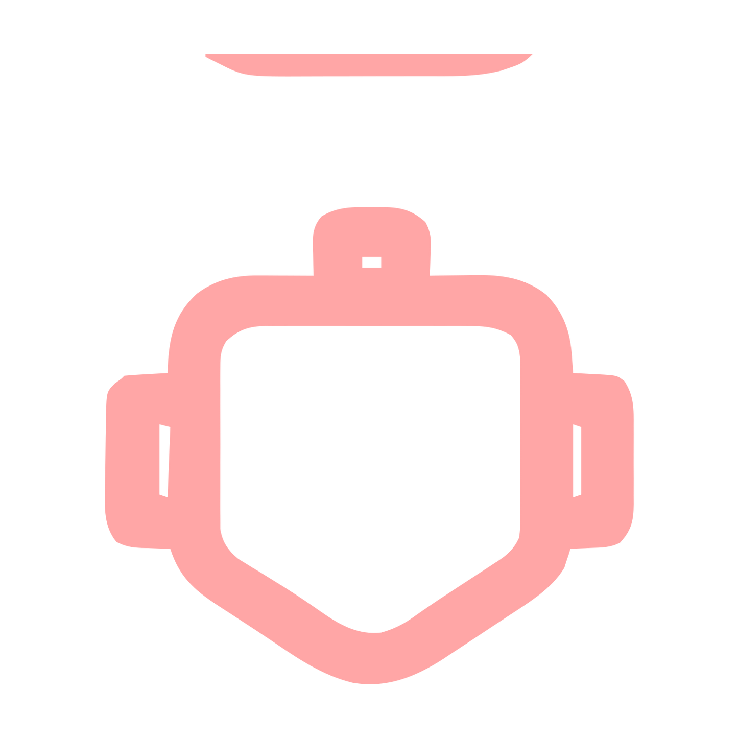 Monoline Robot Head Logo #ffa6a6