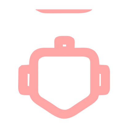 Monoline Robot Head Logo #ffa6a6