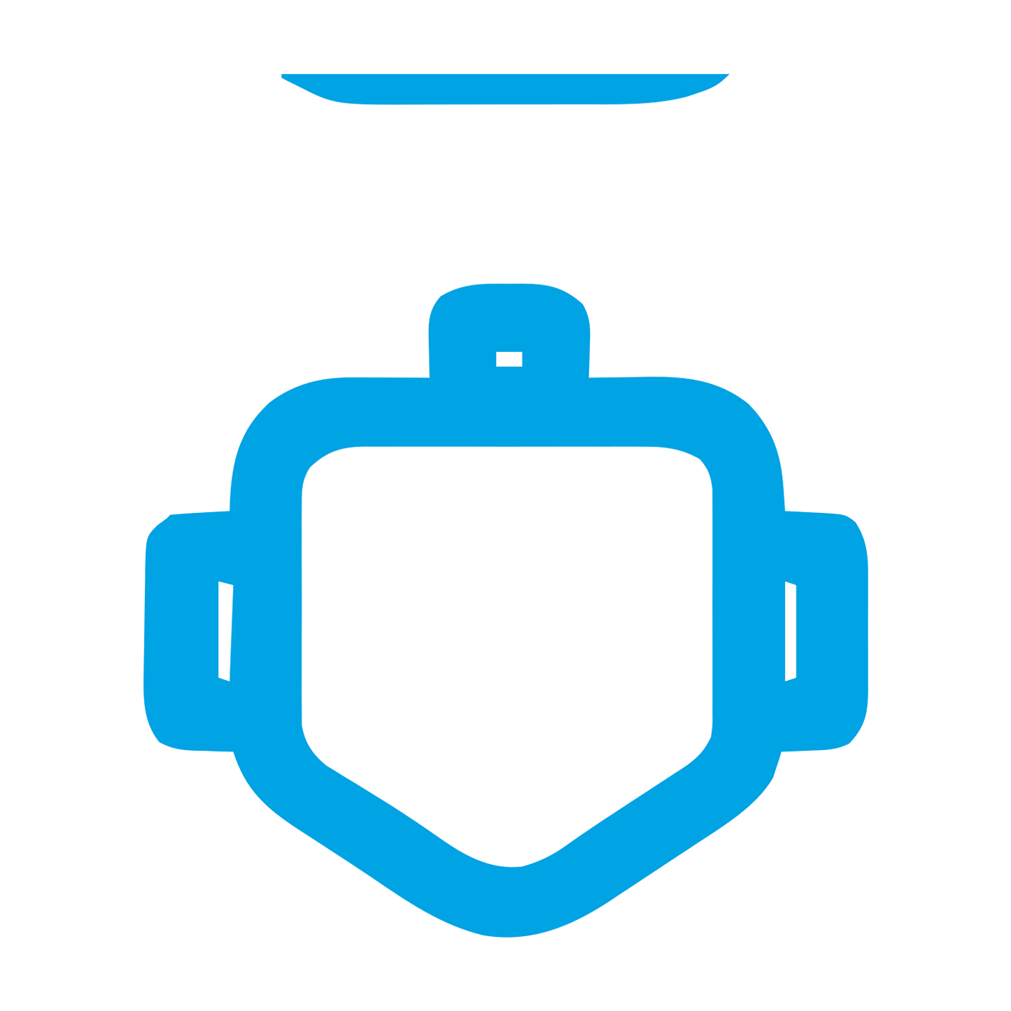 Monoline Robot Head Logo #00a3e4