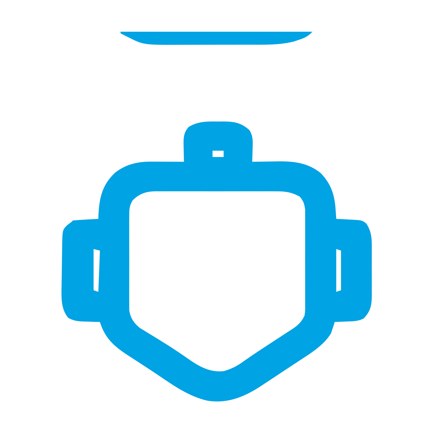 Monoline Robot Head Logo #00a3e4