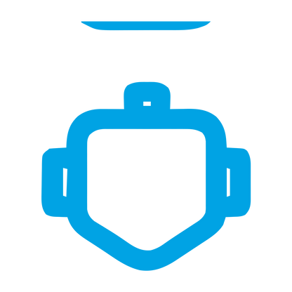 Monoline Robot Head Logo #00a3e4