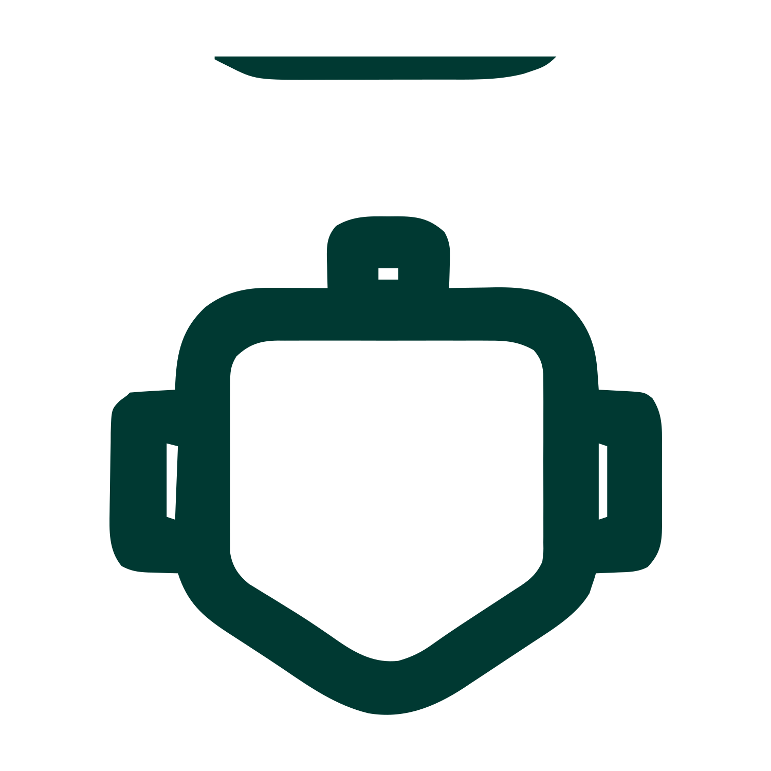 Monoline Robot Head Logo #003932