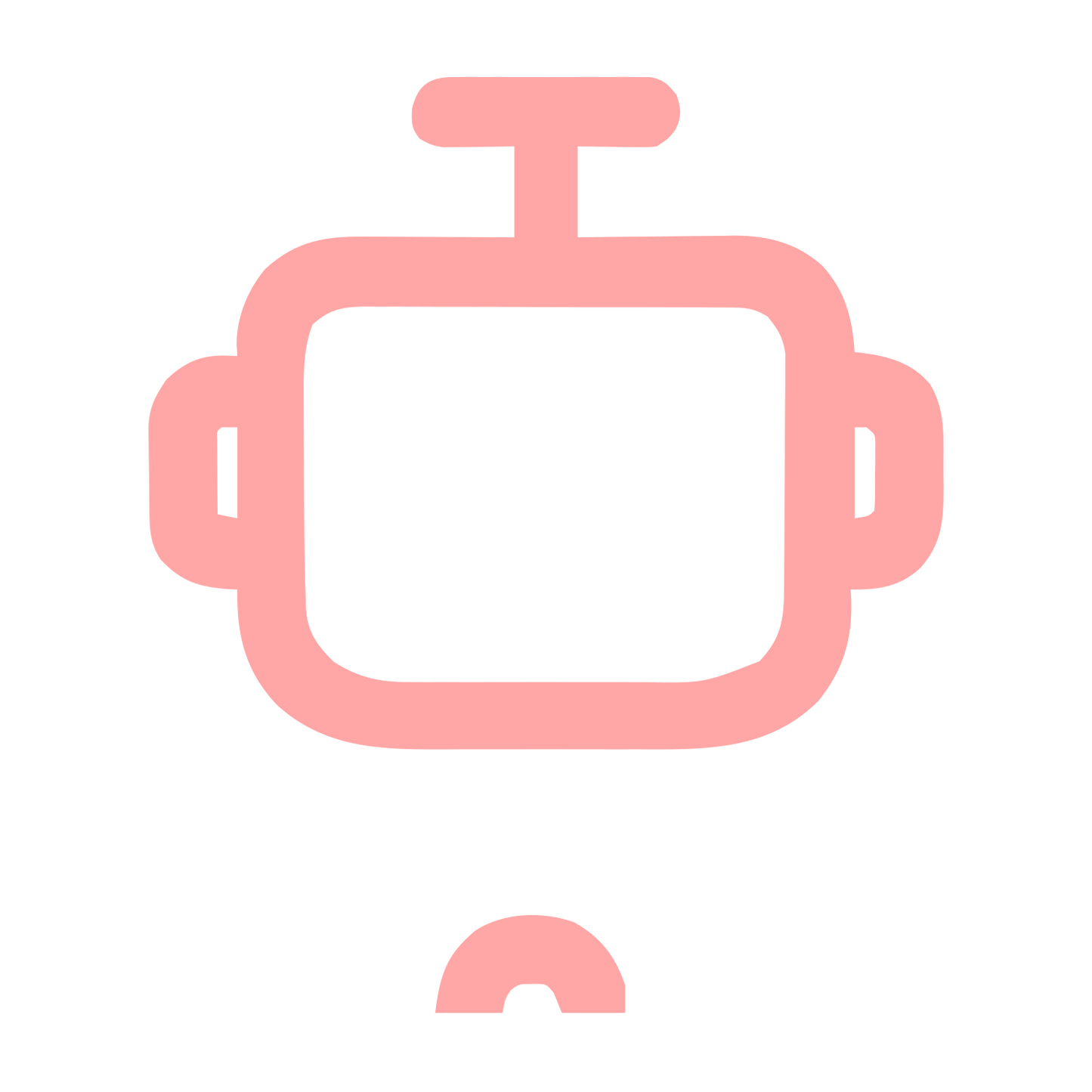 Monoline Robot Head Logo #ffa6a6