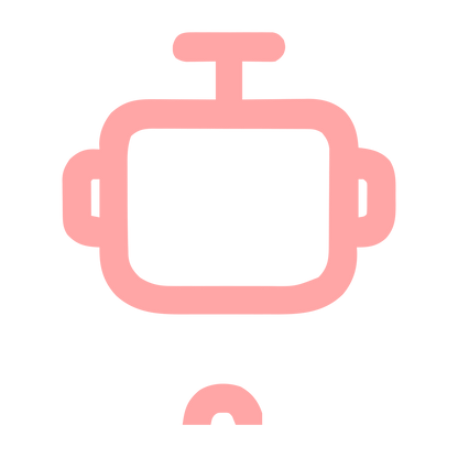 Monoline Robot Head Logo #ffa6a6