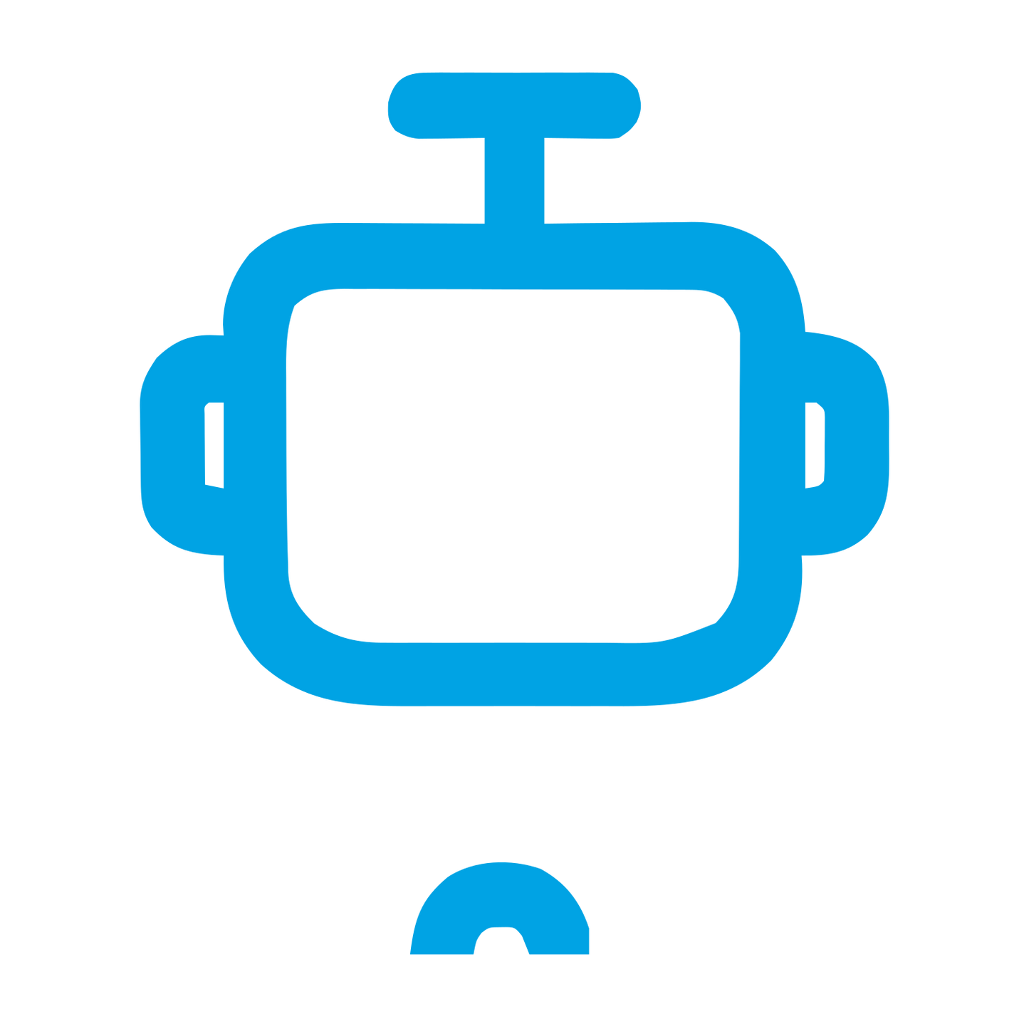 Monoline Robot Head Logo #00a3e4